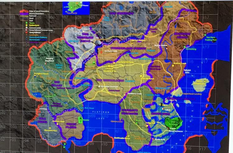 Карта мира Red Dead Redemption 2