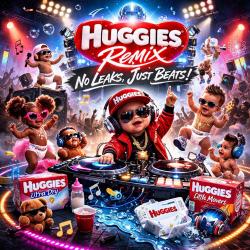 DJ HUGGIES REMIX!! - Single. Передняя обложка. Нажмите, чтобы увеличить.