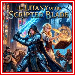 The Litany of the Scripted Blade. Передняя обложка. Нажмите, чтобы увеличить.