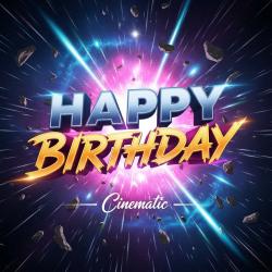 Happy Birthday Cinematic - Single. Передняя обложка. Нажмите, чтобы увеличить.