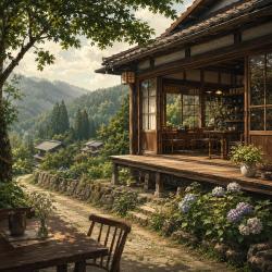 山あいの古民家カフェ. Передняя обложка. Нажмите, чтобы увеличить.